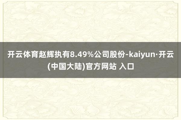 开云体育赵辉执有8.49%公司股份-kaiyun·开云(中国大陆)官方网站 入口